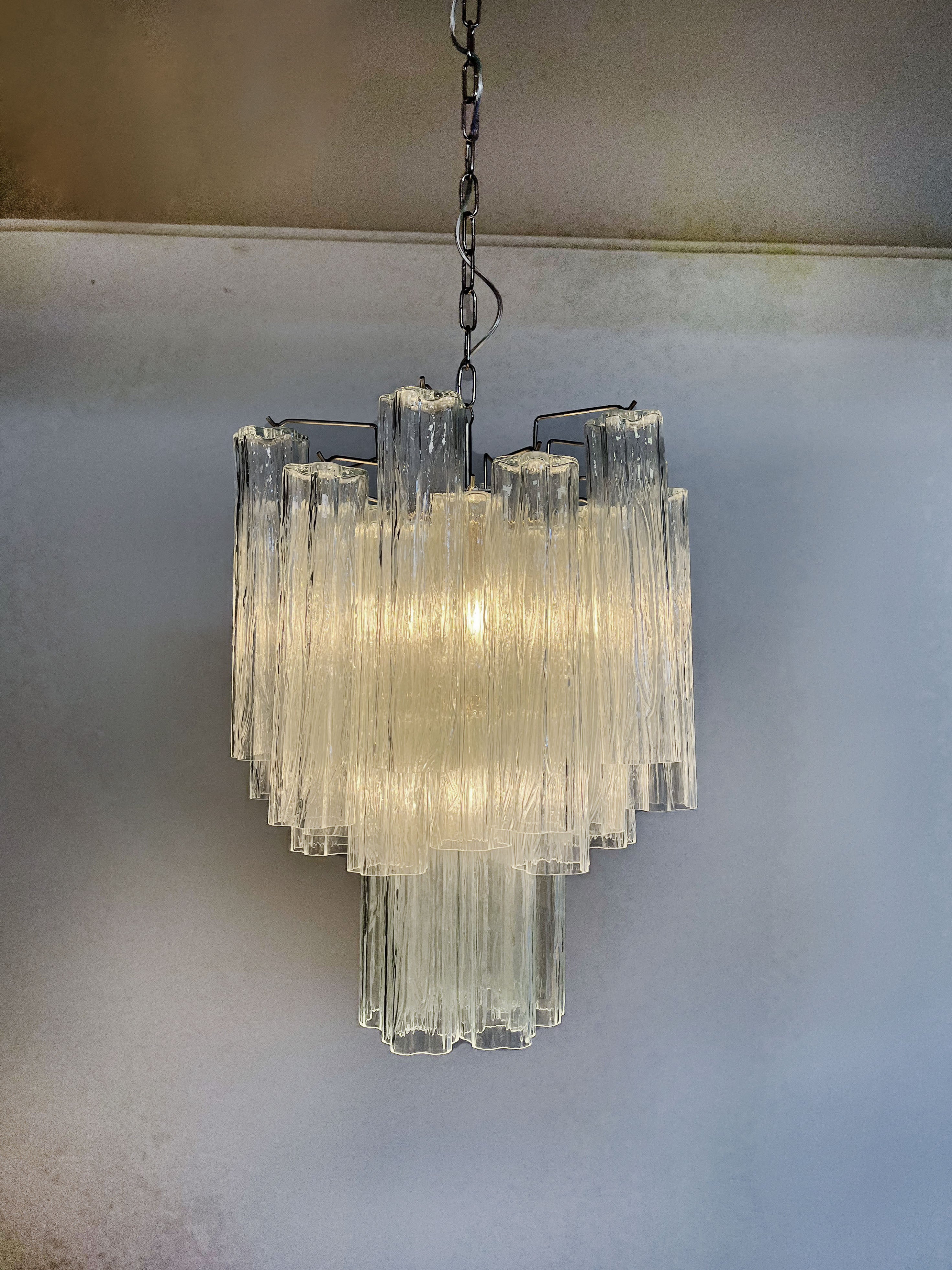 Murano Lysekrone – 30 Klare Glassrør – detalj 4 – Murano Classics
