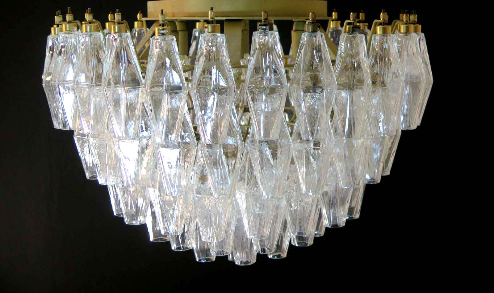 Murano Taklampe – 84 Klare Poliedriglass – detalj 5 – Murano Classics