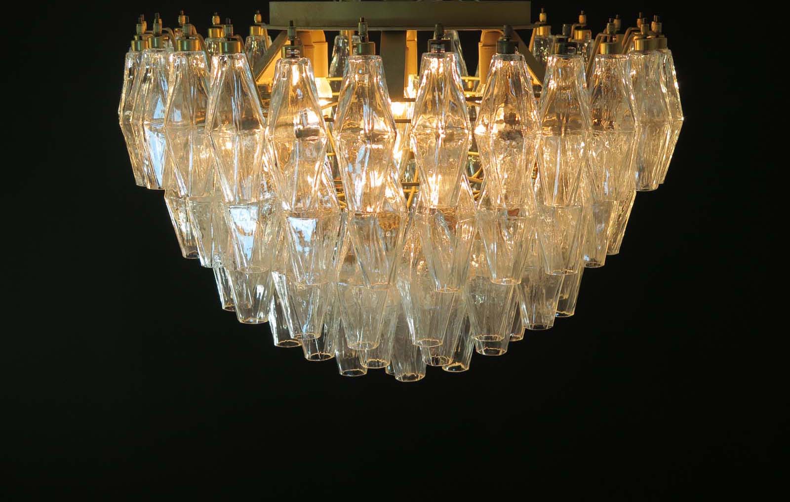 Murano Taklampe – 84 Klare Poliedriglass – detalj 7 – Murano Classics