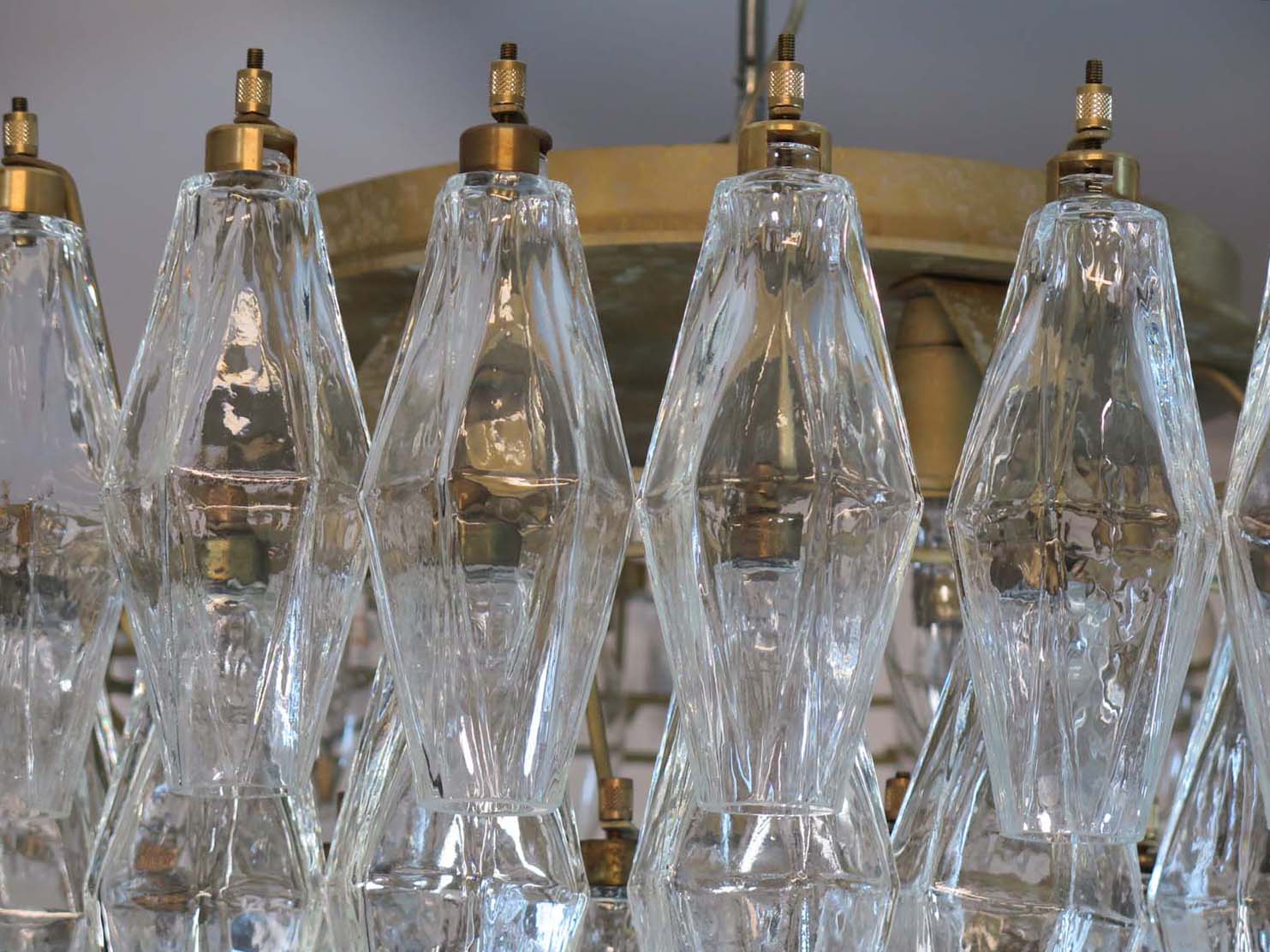Murano Taklampe – 84 Klare Poliedriglass – detalj 1 – Murano Classics