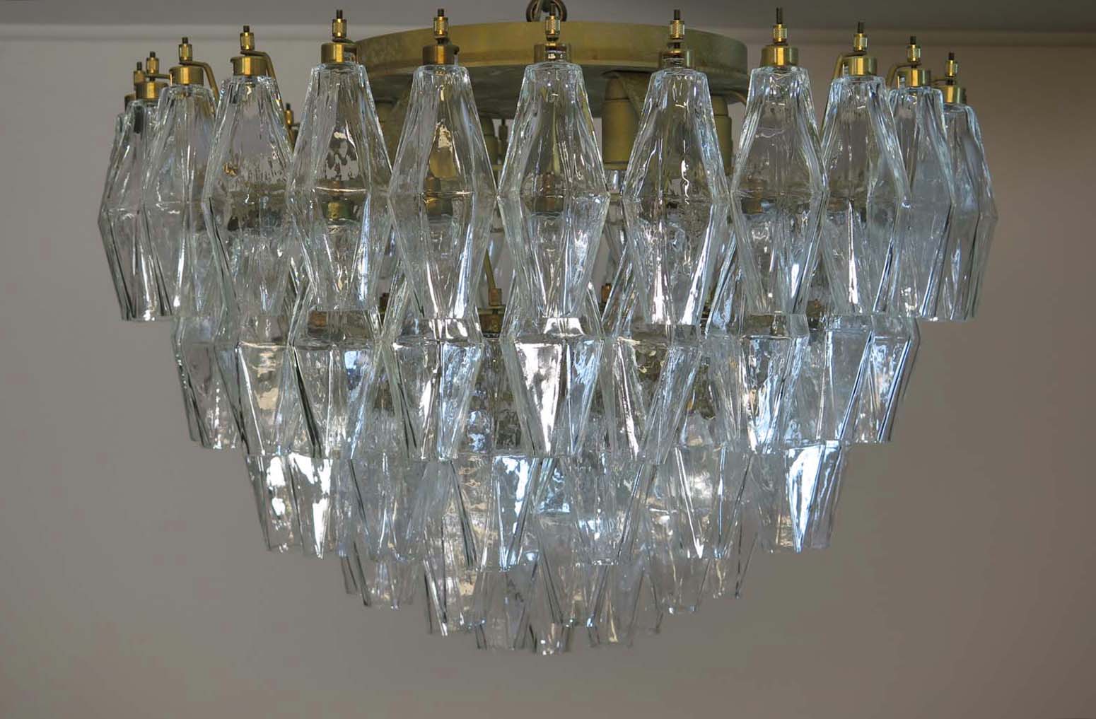 Murano Taklampe – 84 Klare Poliedriglass – detalj 3 – Murano Classics