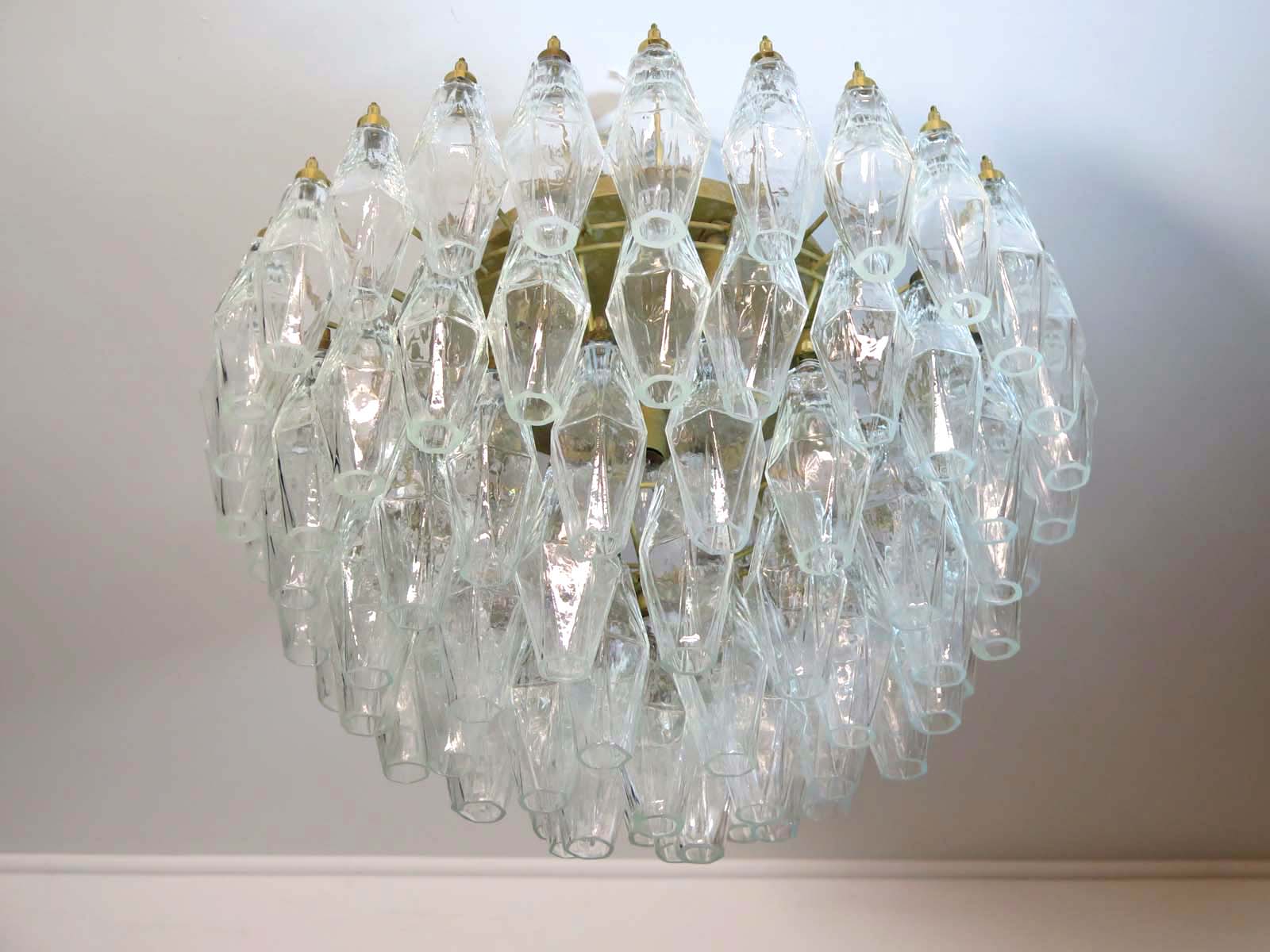 Murano Taklampe – 84 Klare Poliedriglass – detalj 4 – Murano Classics