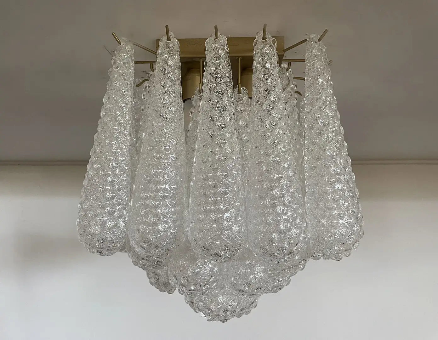 Murano Taklampe | 32 Klare Dråpeglass
