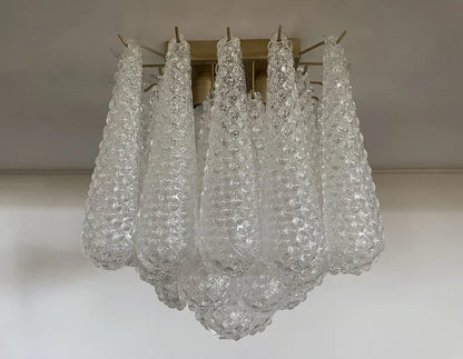 Murano Taklampe | 32 Klare Dråpeglass