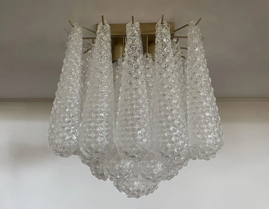 Murano Taklampe | 32 Klare Dråpeglass