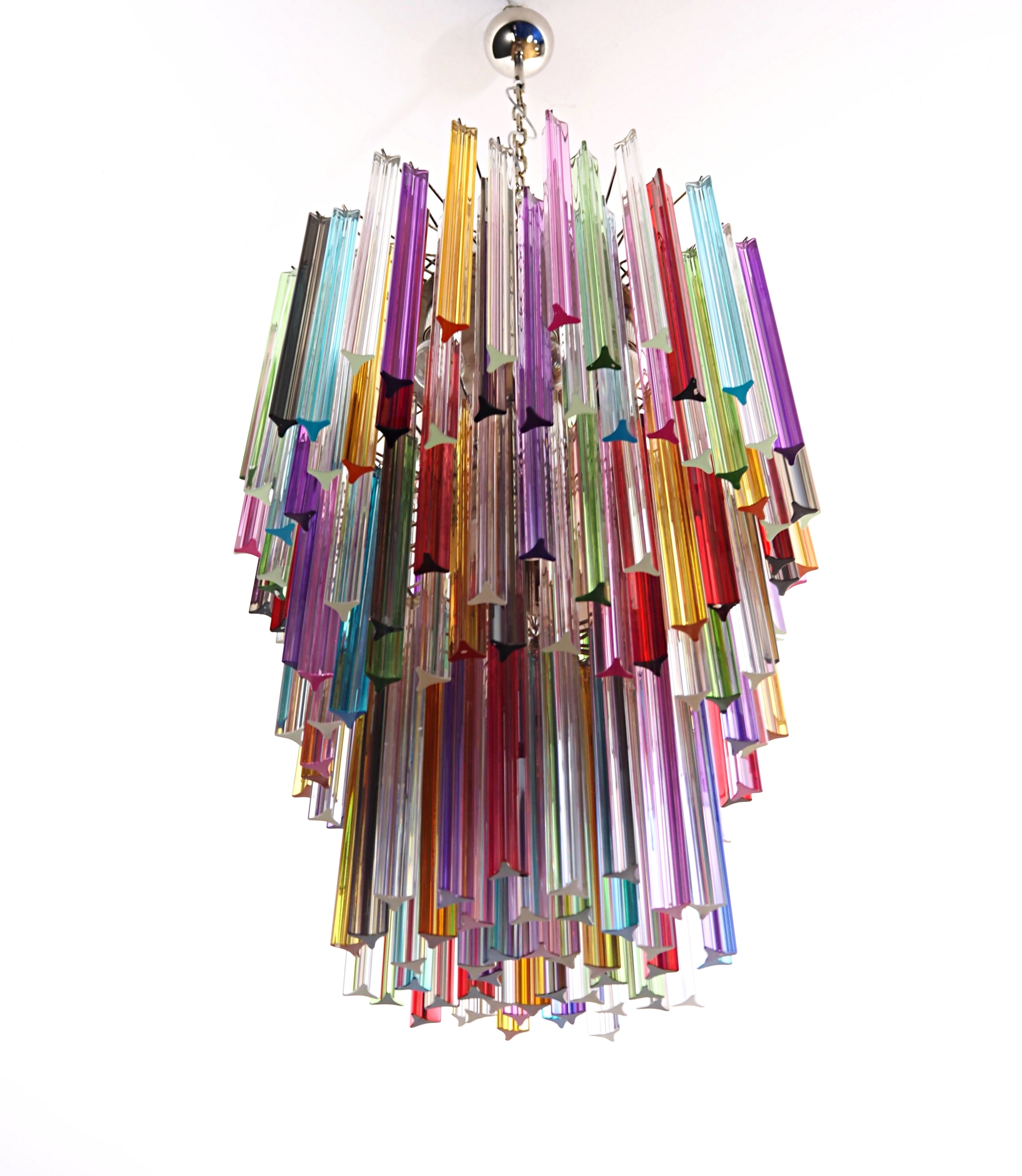 Murano Lysekrone – 187 Multifargede Prismeglass – detalj 8 – Murano Classics