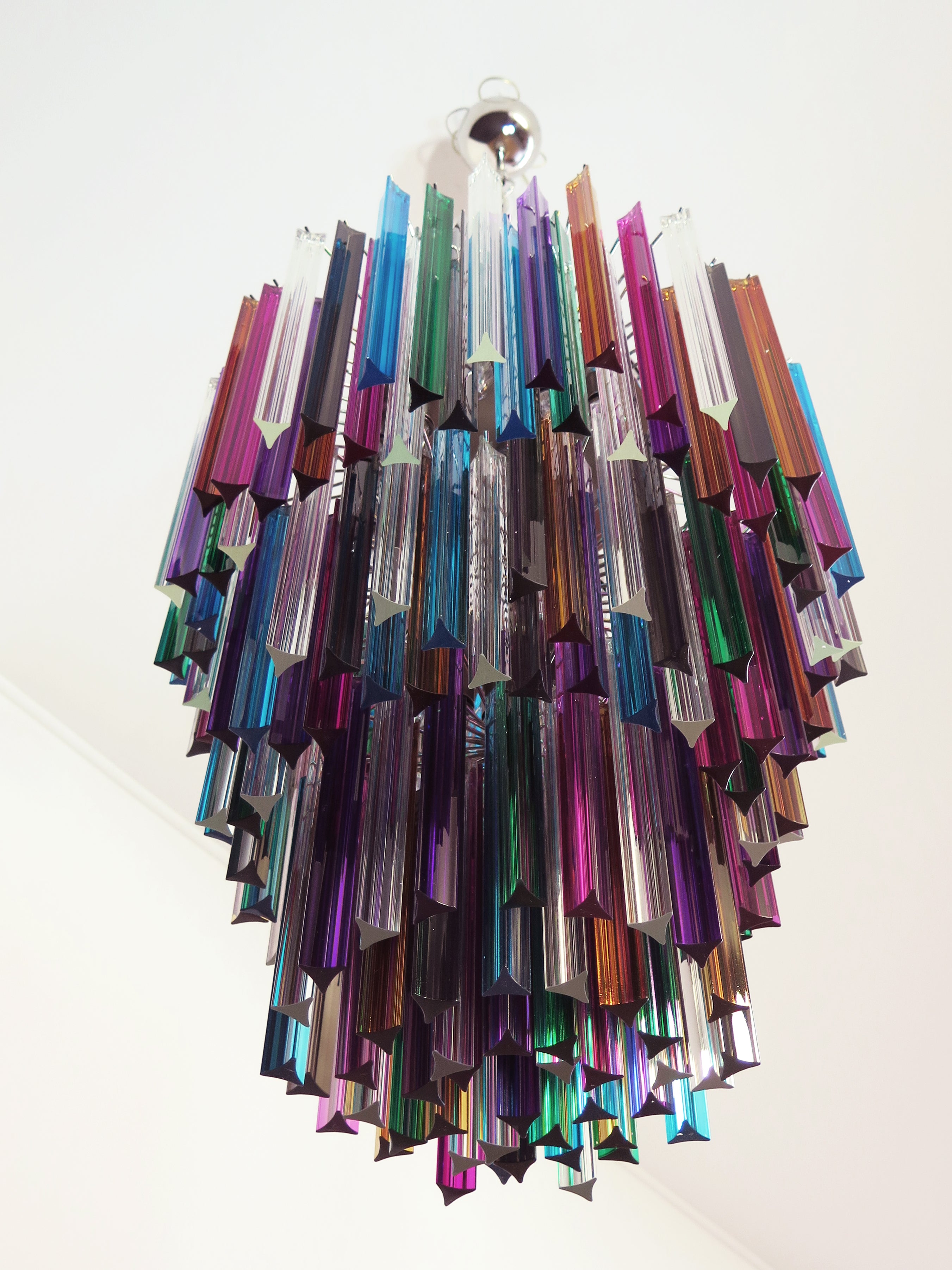 Murano Lysekrone – 187 Multifargede Prismeglass – detalj 3 – Murano Classics