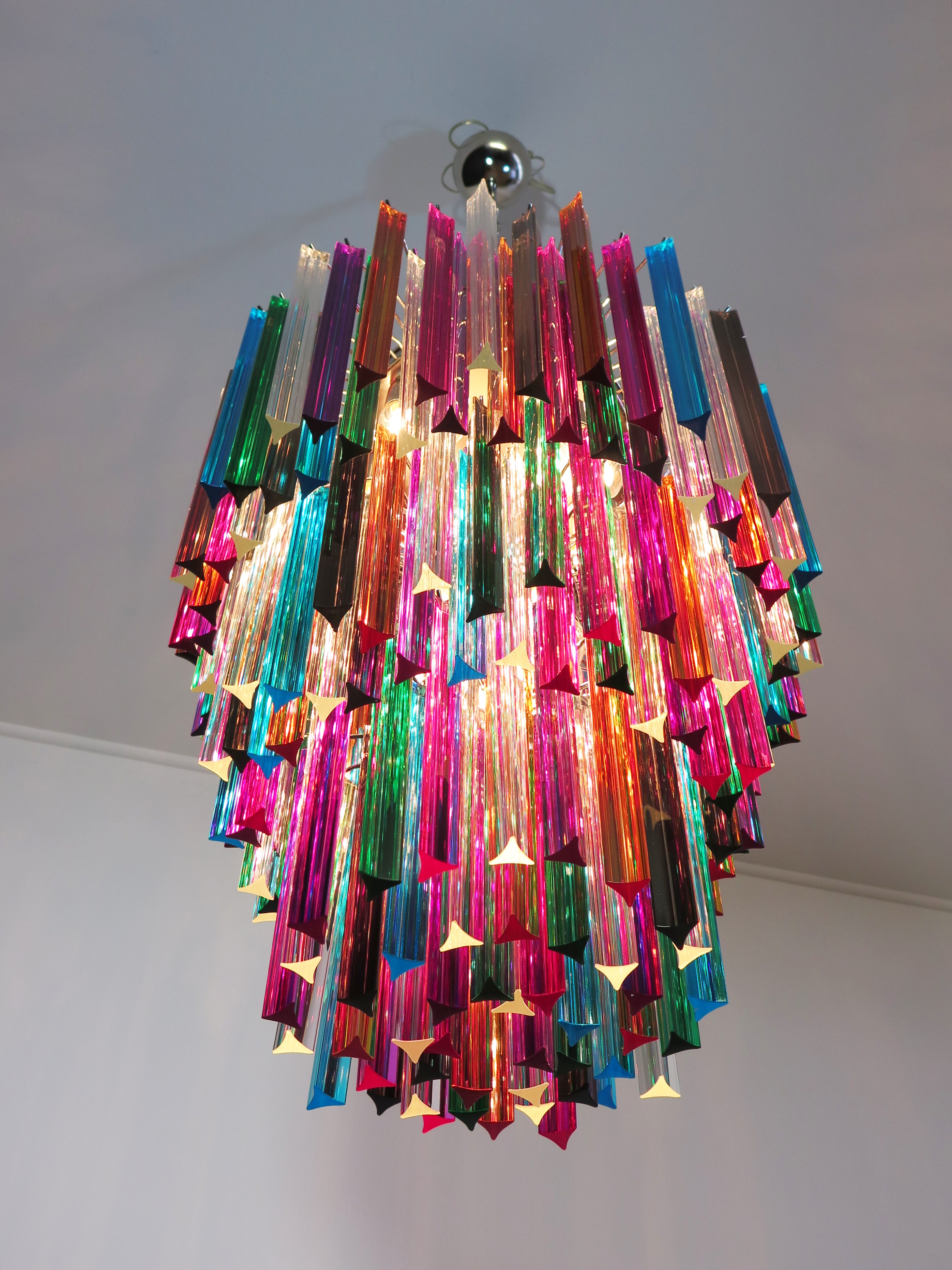 Murano Lysekrone – 187 Multifargede Prismeglass – detalj 9 – Murano Classics