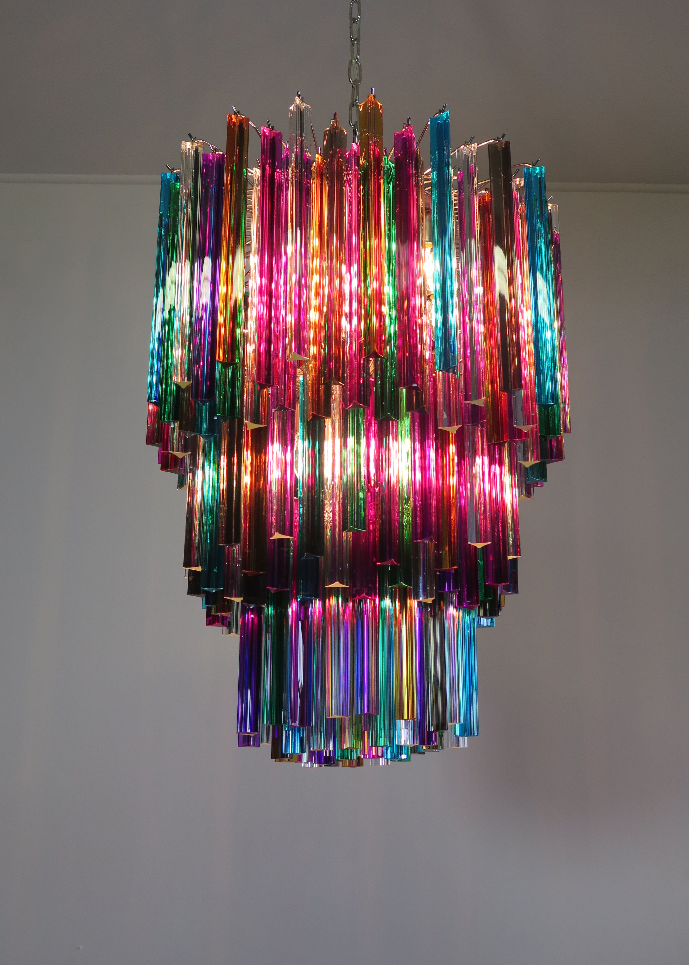 Murano Lysekrone – 187 Multifargede Prismeglass – detalj 10 – Murano Classics