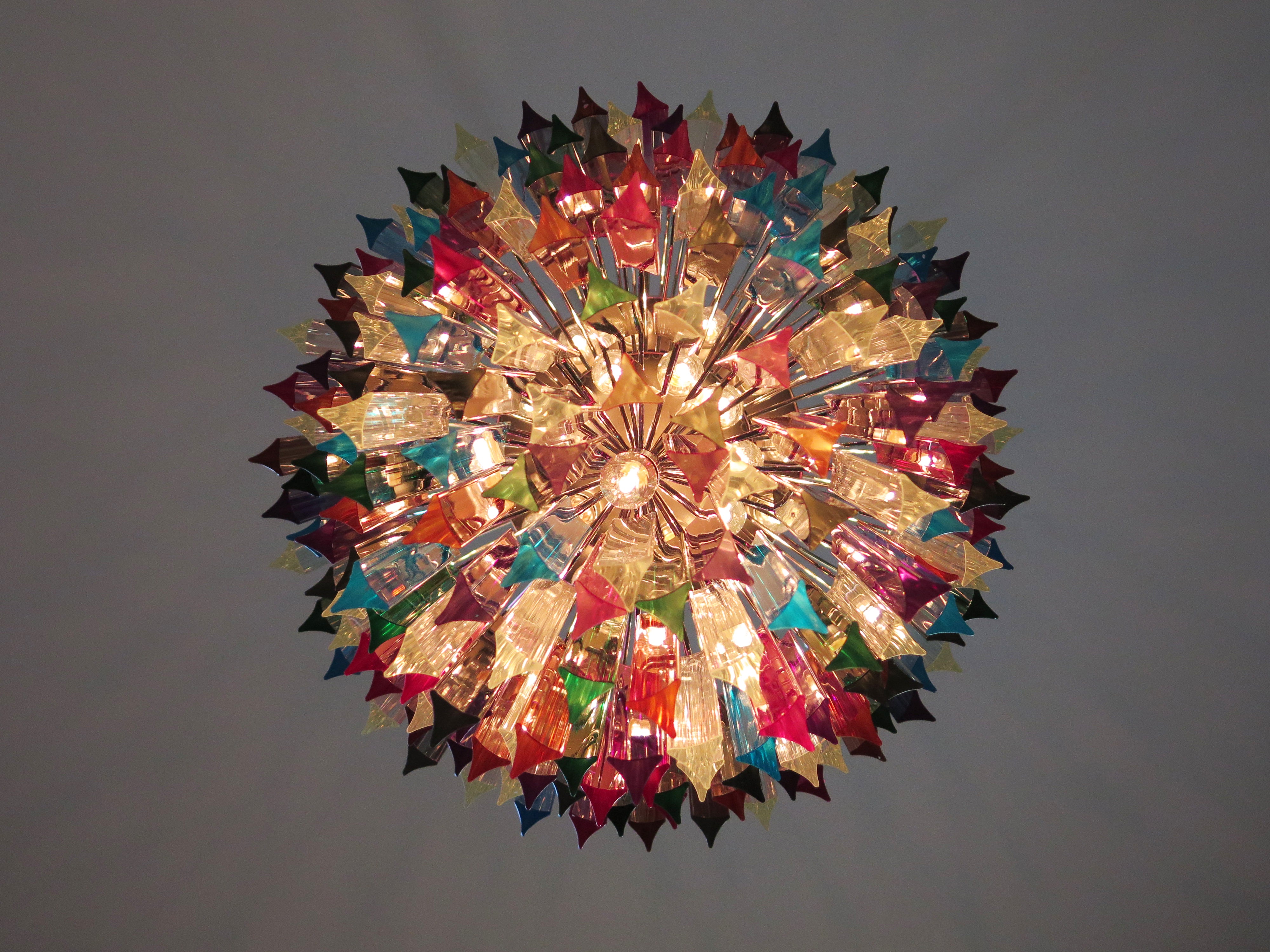 Murano Lysekrone – 187 Multifargede Prismeglass – detalj 1 – Murano Classics
