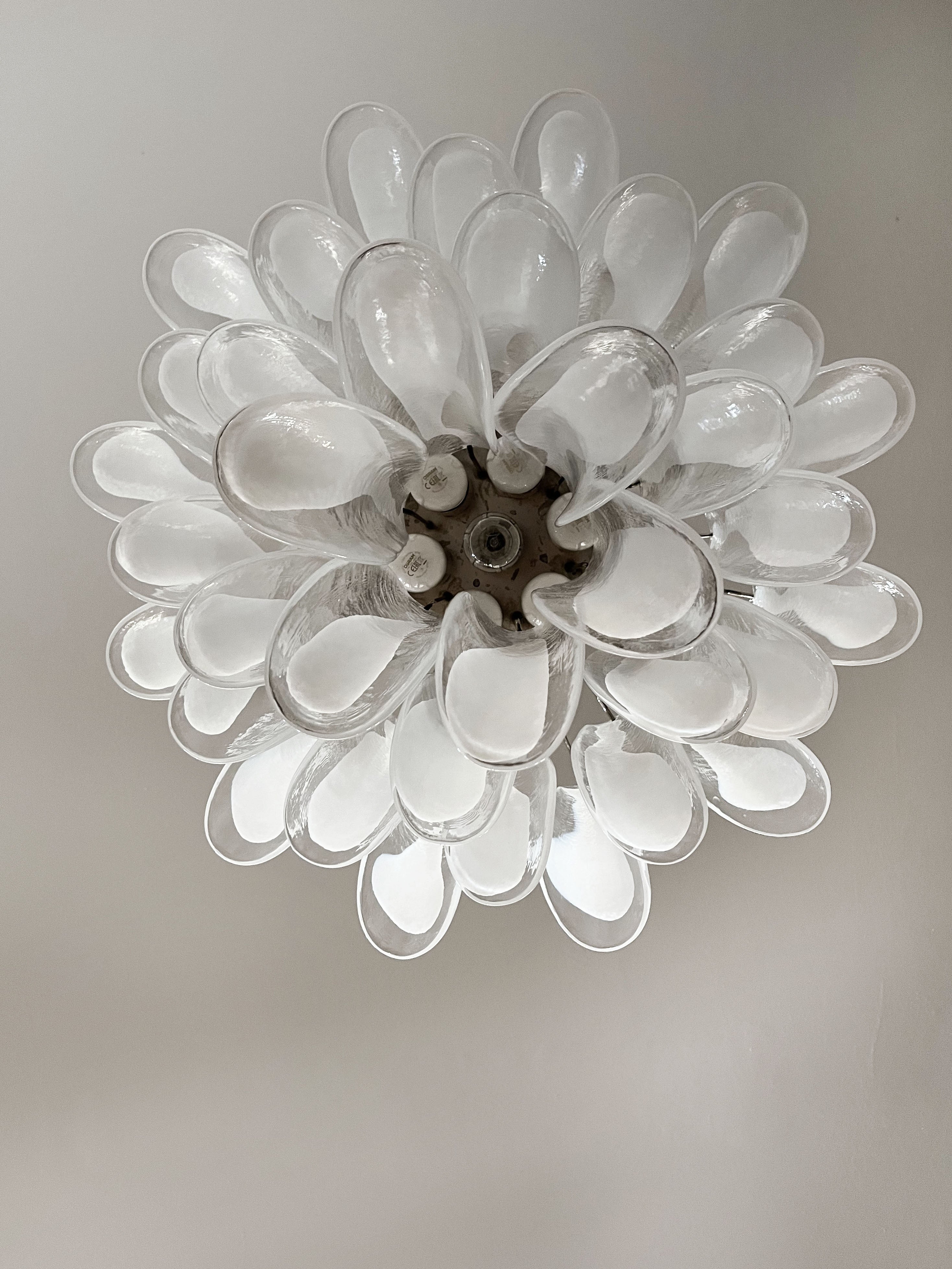 Murano Lysekrone – 36 Klare Konglebladglass – detalj 4 – Murano Classics