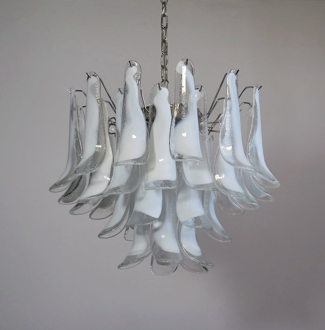Murano Lysekrone – 36 Klare Konglebladglass – detalj 11 – Murano Classics
