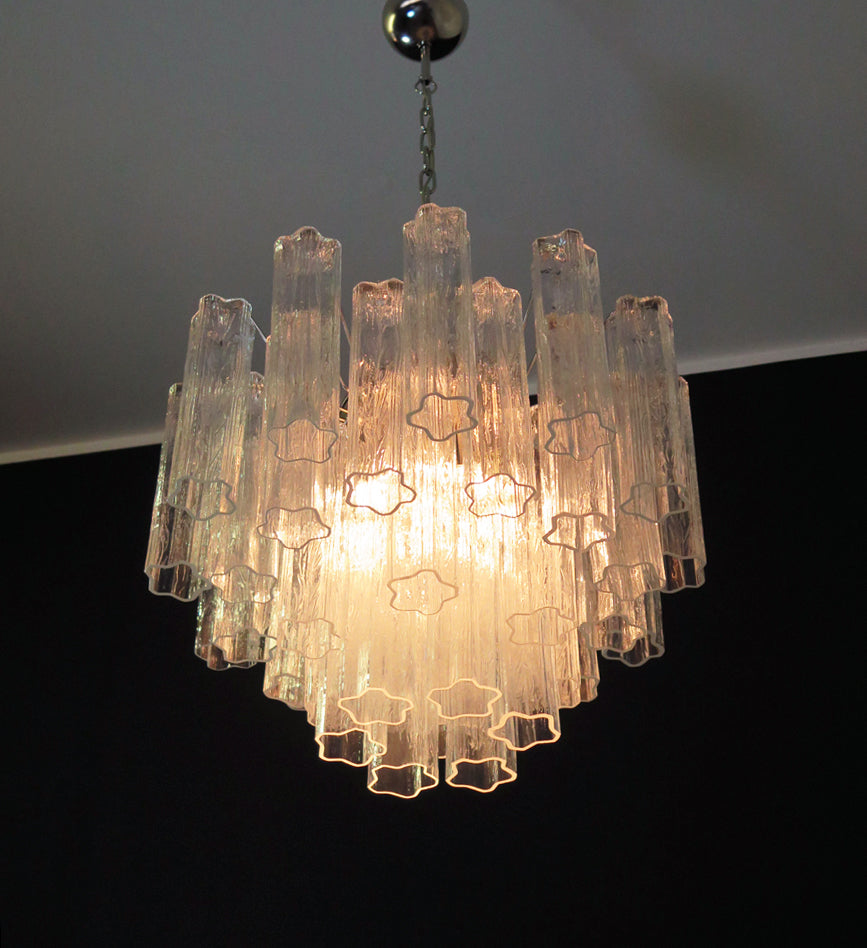 Murano Lysekrone – 36 Klare Glassrør – detalj 5 – Murano Classics