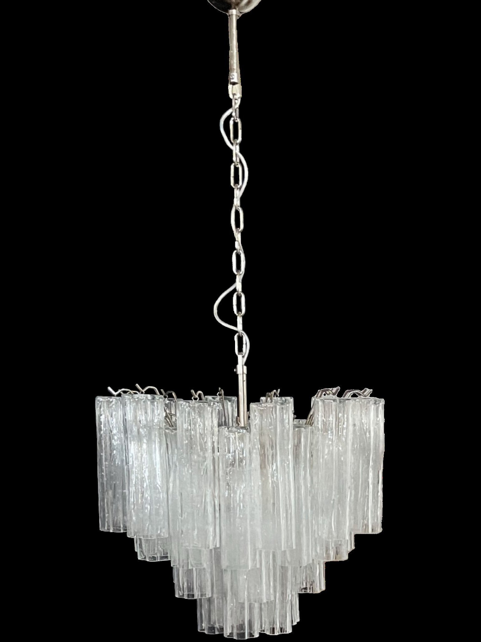 Murano Lysekrone – 36 Klare Glassrør – detalj 10 – Murano Classics
