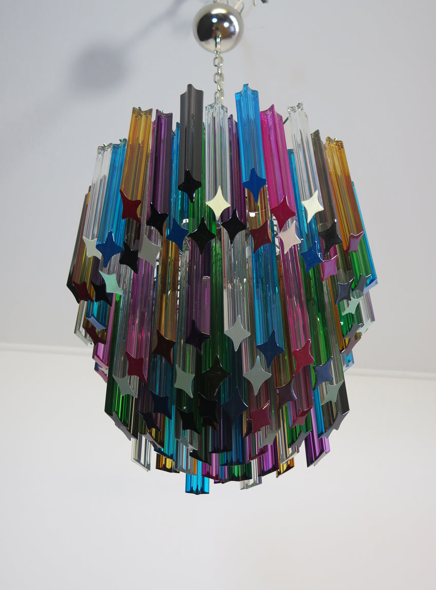 Murano Lysekrone – 107 Multifargede Prismeglass – detalj 2 – Murano Classics