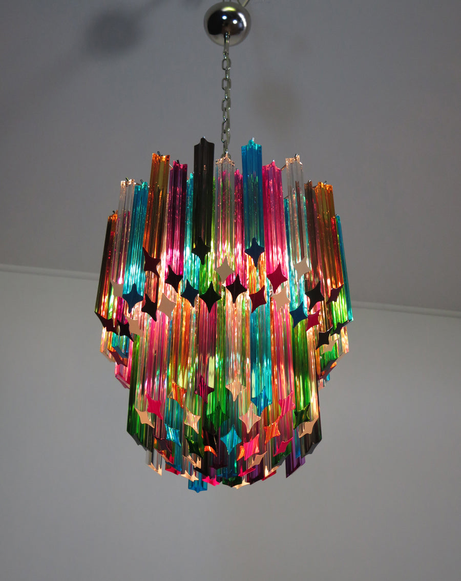 Murano Lysekrone – 107 Multifargede Prismeglass – detalj 4 – Murano Classics