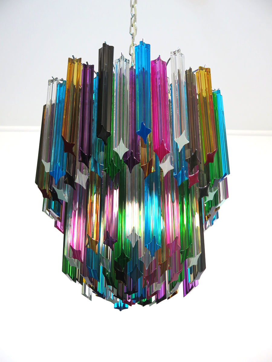 Murano Lysekrone – 107 Multifargede Prismeglass – detalj 5 – Murano Classics