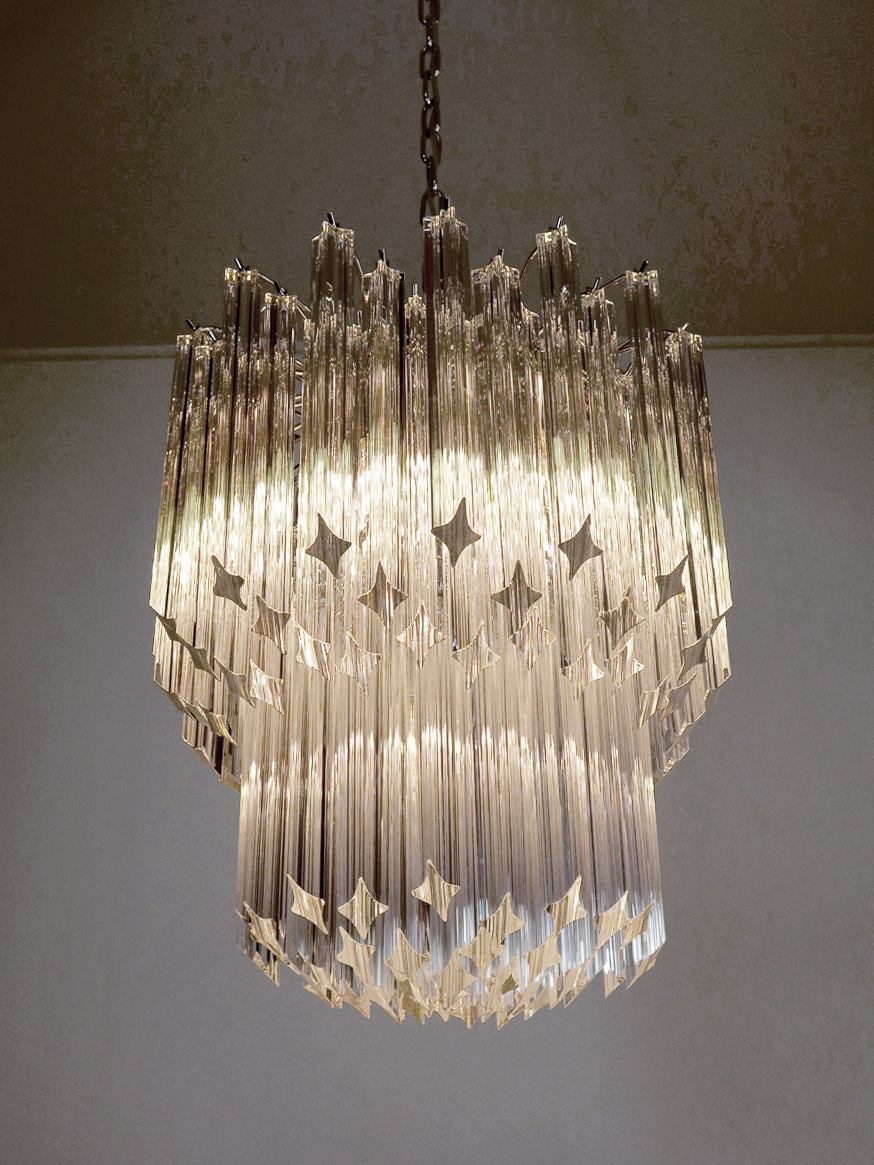 Murano Lysekrone – 107 Klare Prismeglass – detalj 1 – Murano Classics