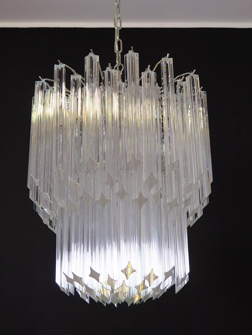 Murano Lysekrone – 107 Klare Prismeglass – detalj 2 – Murano Classics