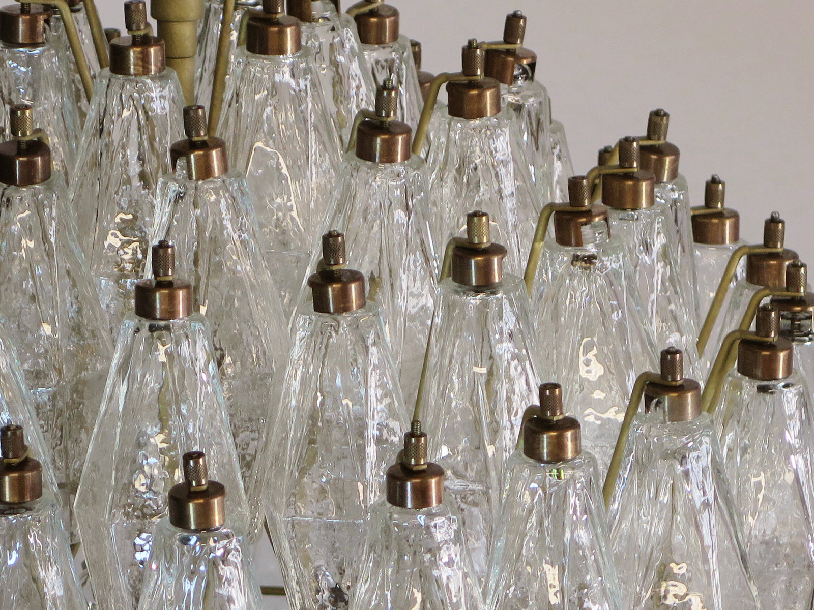 Murano Lysekrone – 140 Klare Poliedriglass – detalj 2 – Murano Classics