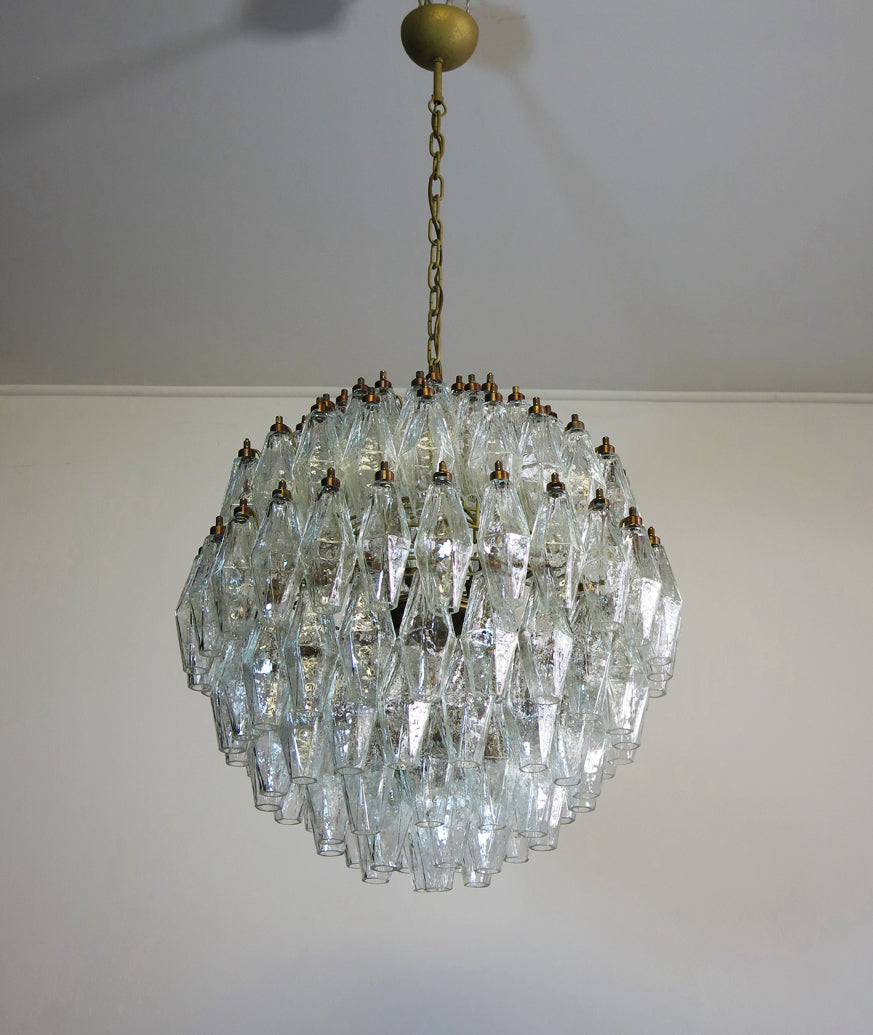 Murano Lysekrone – 140 Klare Poliedriglass – Murano Classics