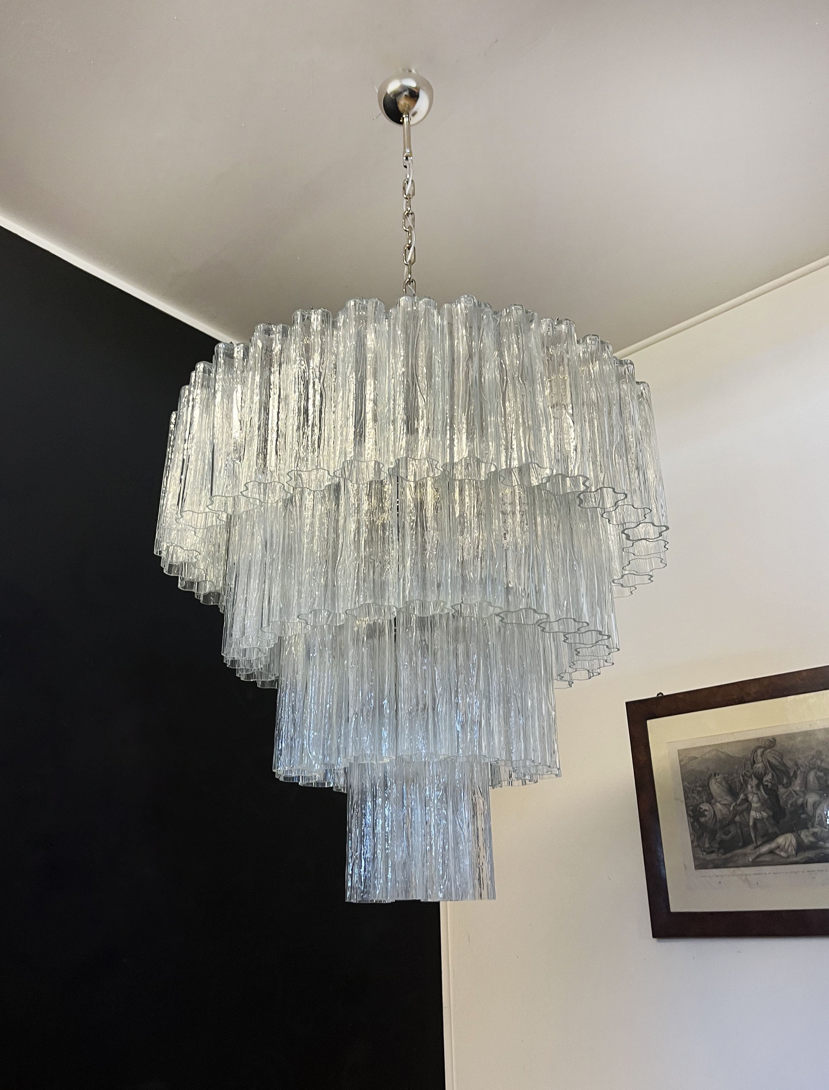 Murano Lysekrone – 78 Klare Glassrør – detalj 6 – Murano Classics