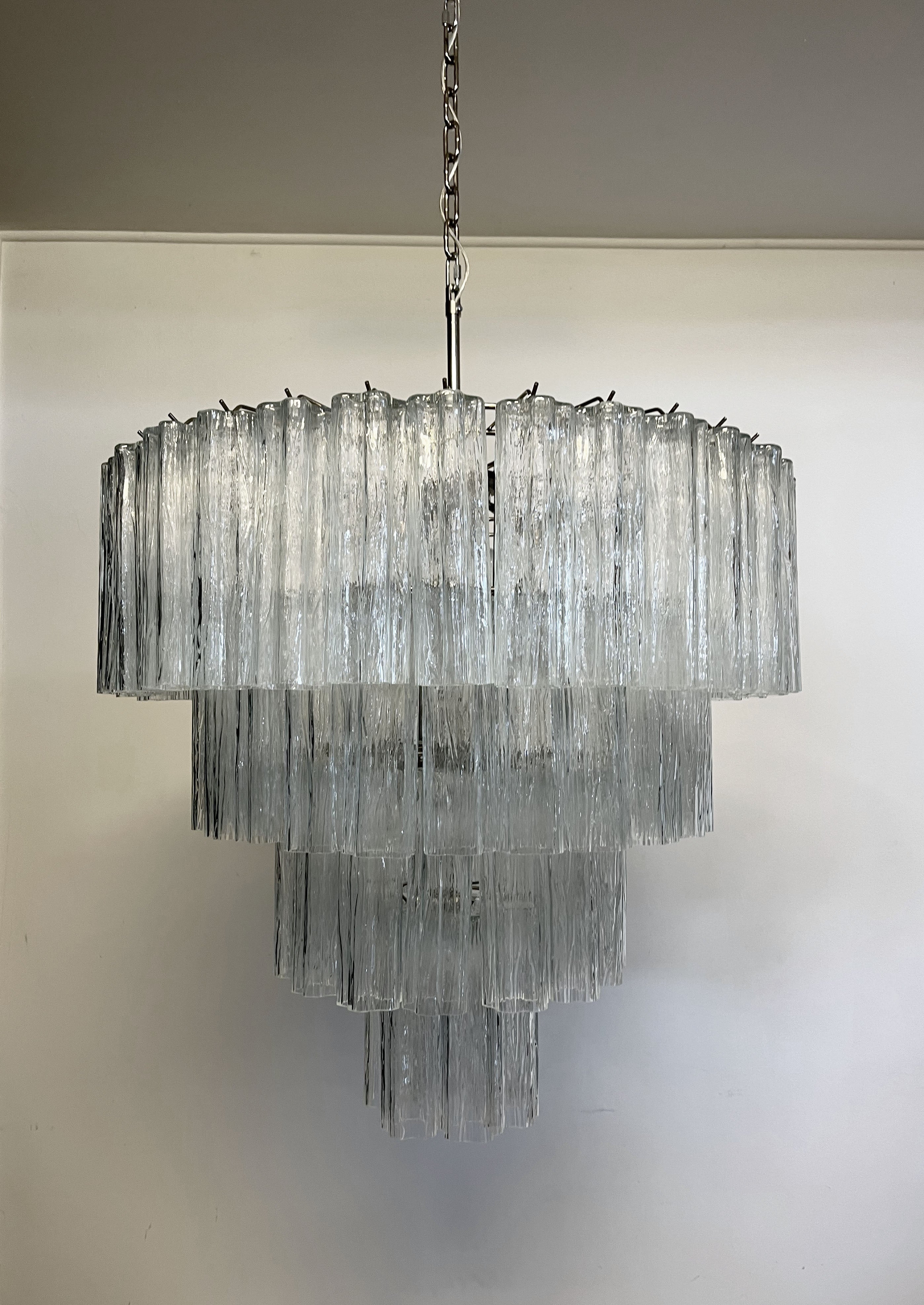 Murano Lysekrone – 78 Klare Glassrør – detalj 2 – Murano Classics