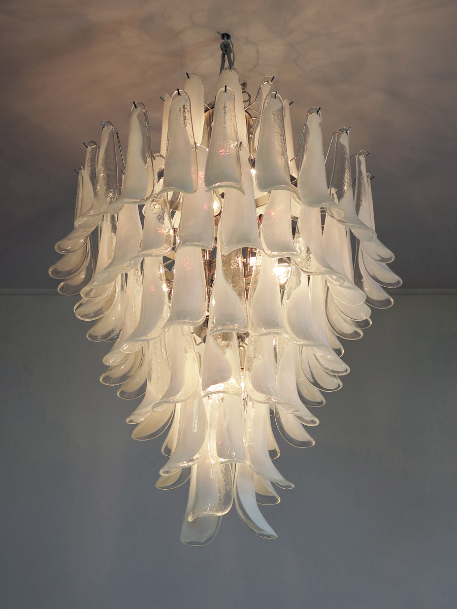Murano Lysekrone – 85 Klare Konglebladglass – detalj 8 – Murano Classics