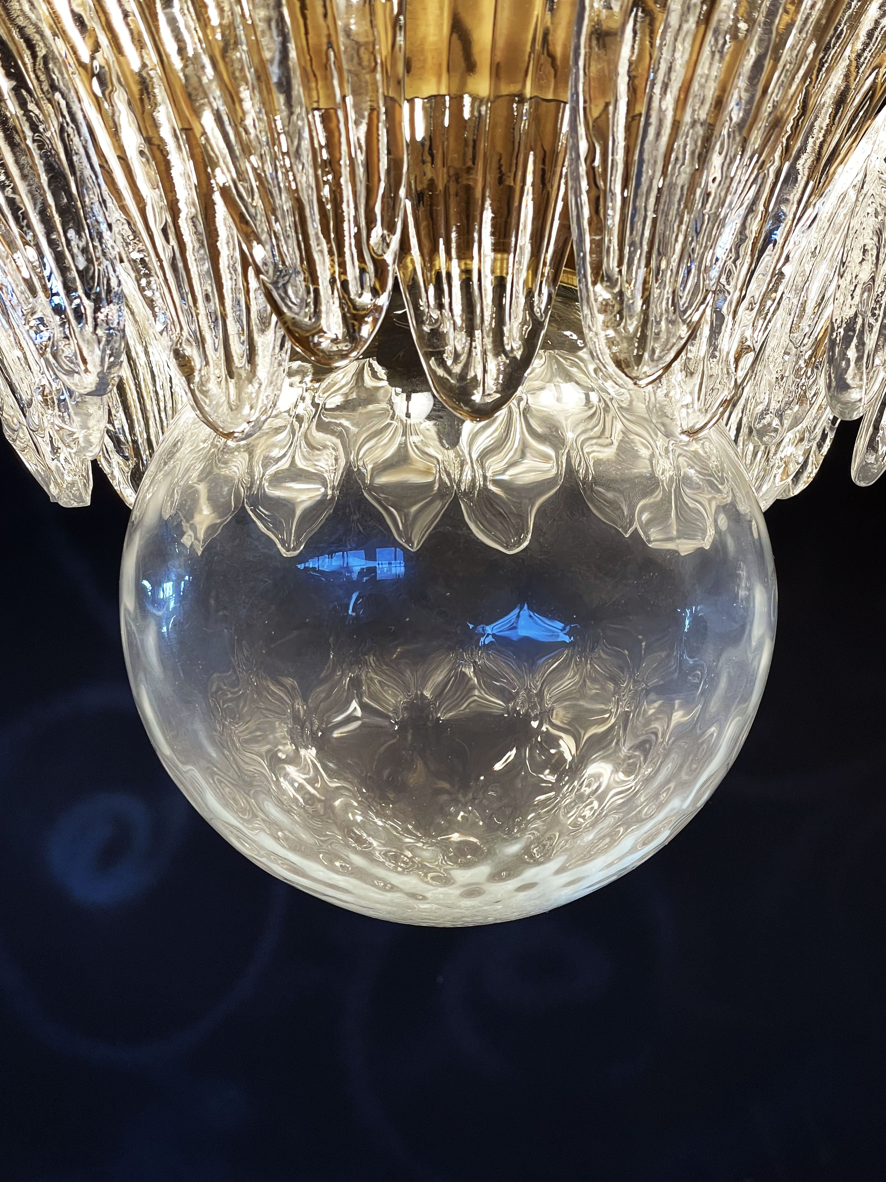Murano Lysekrone – 104 Klare Palmeglass – detalj 9 – Murano Classics