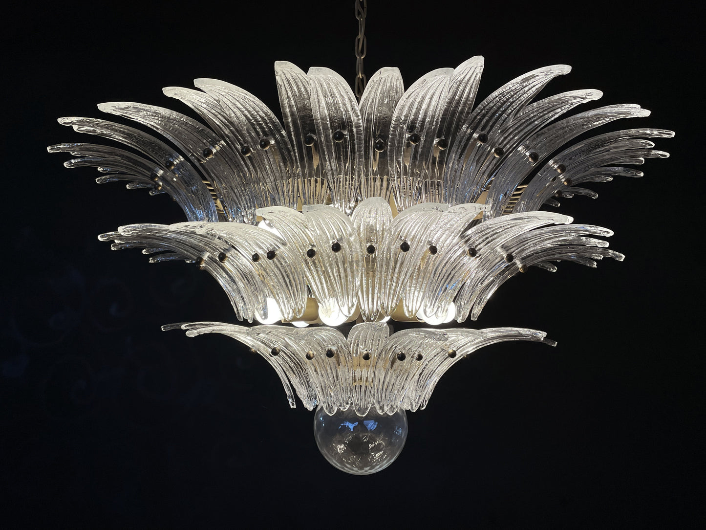 Murano Lysekrone | 104 Klare Palmeglass