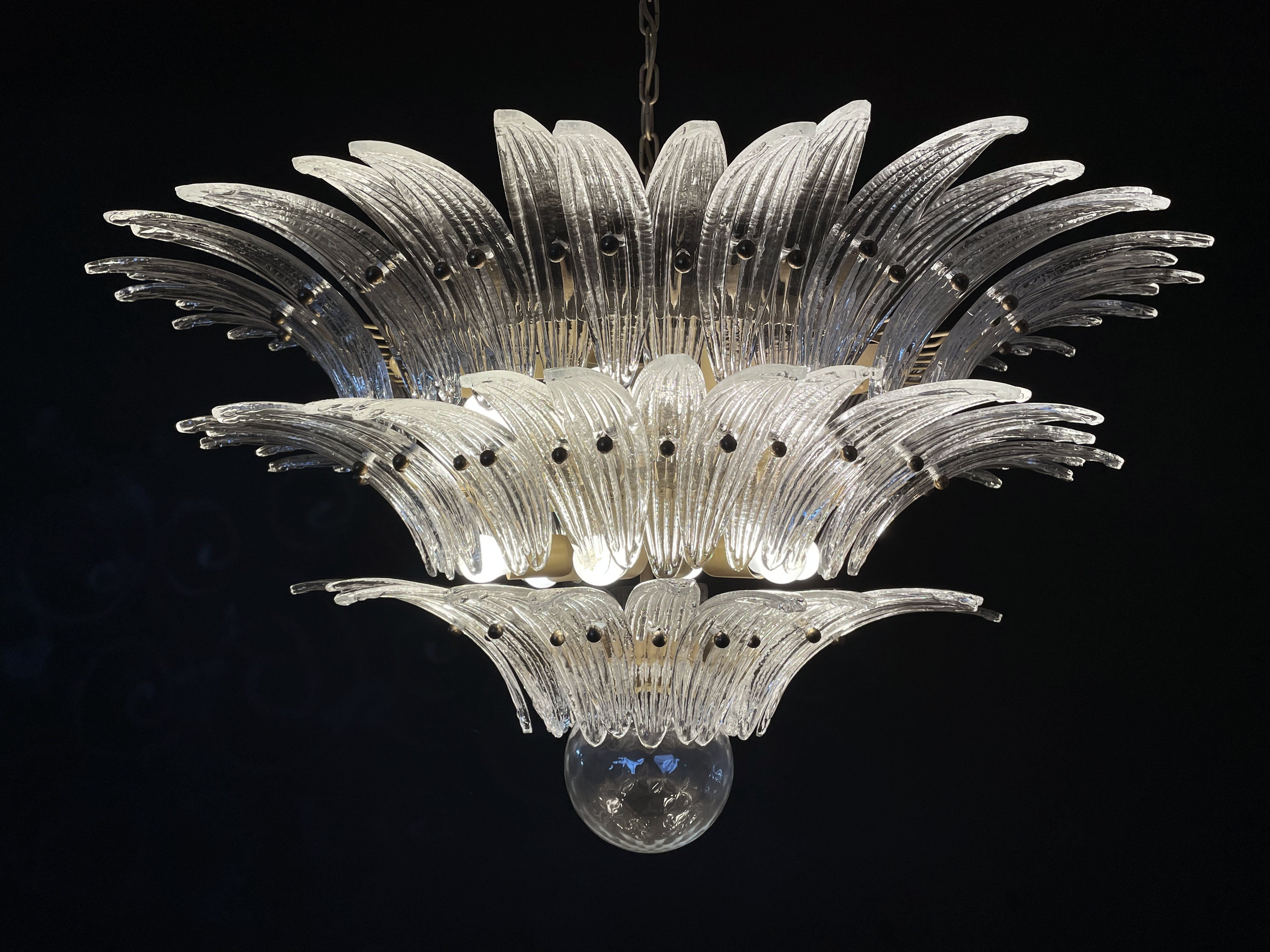 Murano Lysekrone – 104 Klare Palmeglass – detalj 8 – Murano Classics