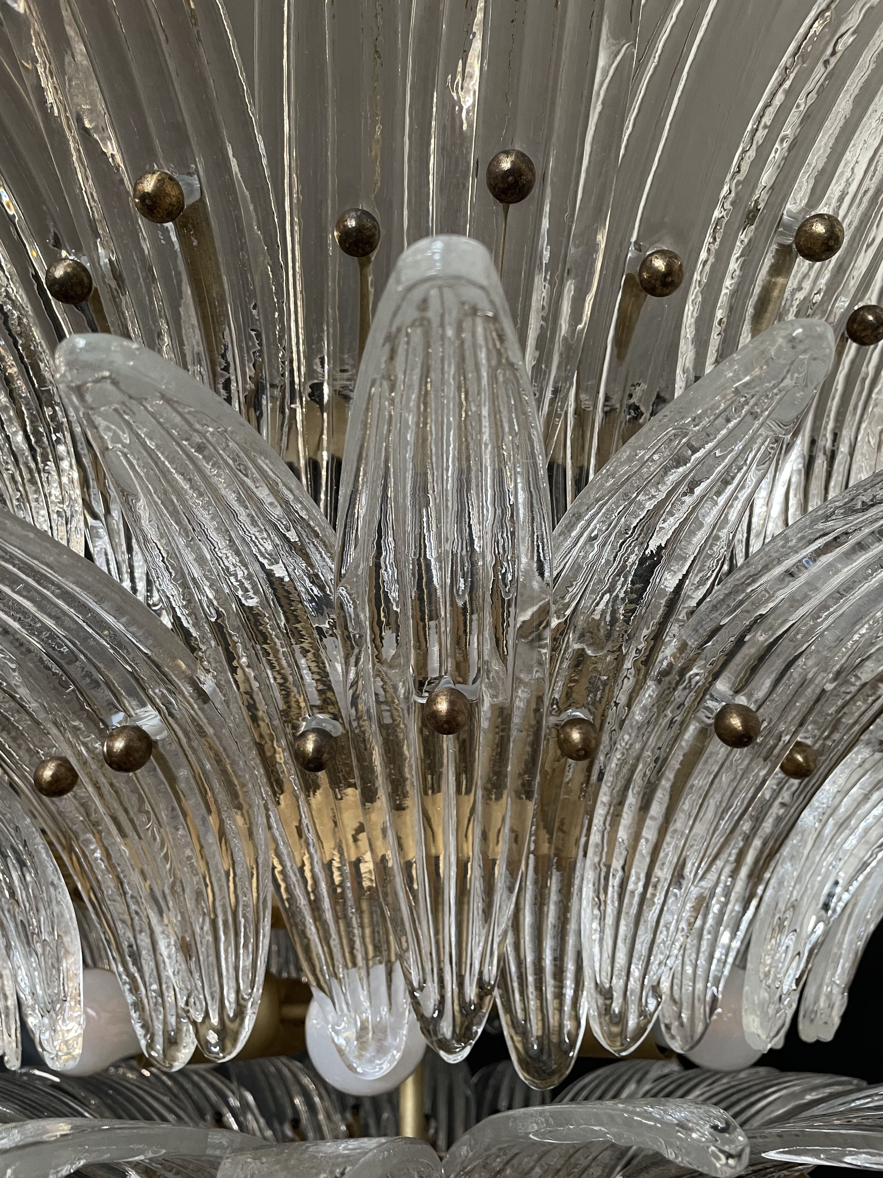 Murano Lysekrone – 104 Klare Palmeglass – detalj 5 – Murano Classics