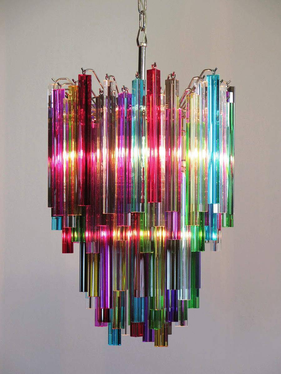 Murano Lysekrone – 92 Multifargede Prismeglass – detalj 8 – Murano Classics