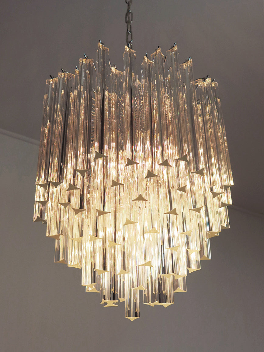Murano Lysekrone – 92 Klare Prismeglass – detalj 8 – Murano Classics