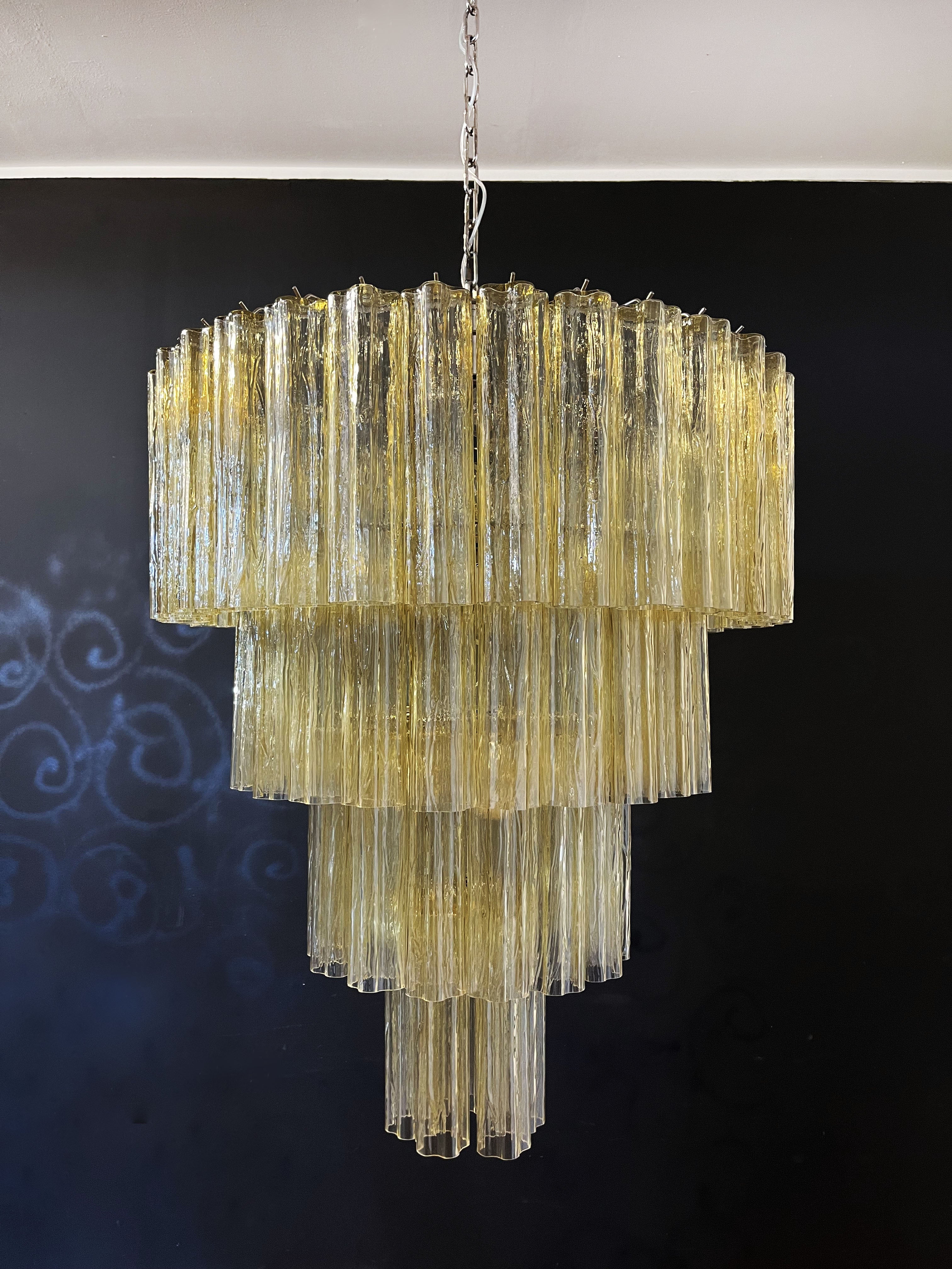 Murano Lysekrone – 78 Gule Glassrør – detalj 2 – Murano Classics
