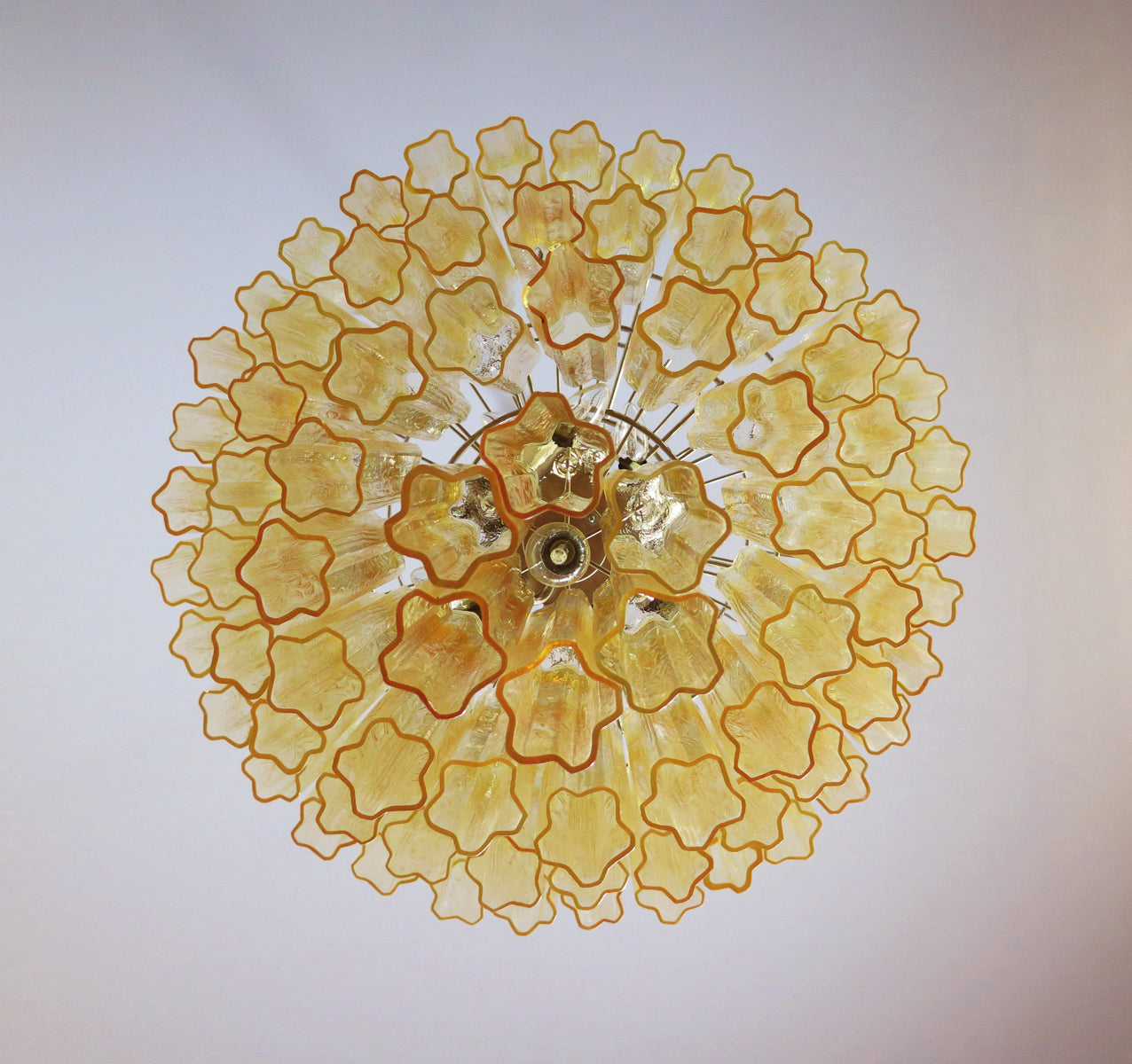 Murano Lysekrone – 78 Gule Glassrør – detalj 1 – Murano Classics