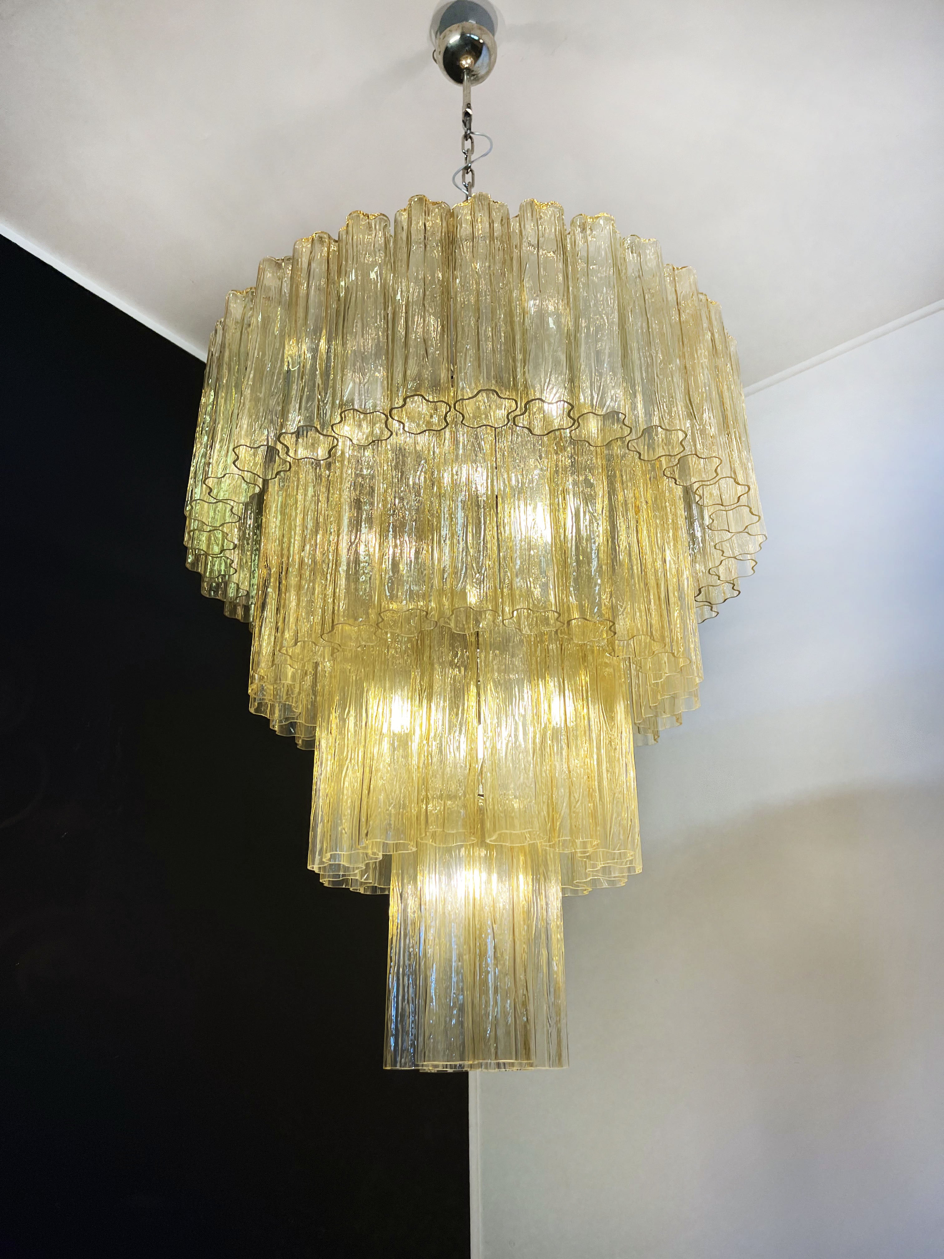Murano Lysekrone – 78 Gule Glassrør – detalj 7 – Murano Classics