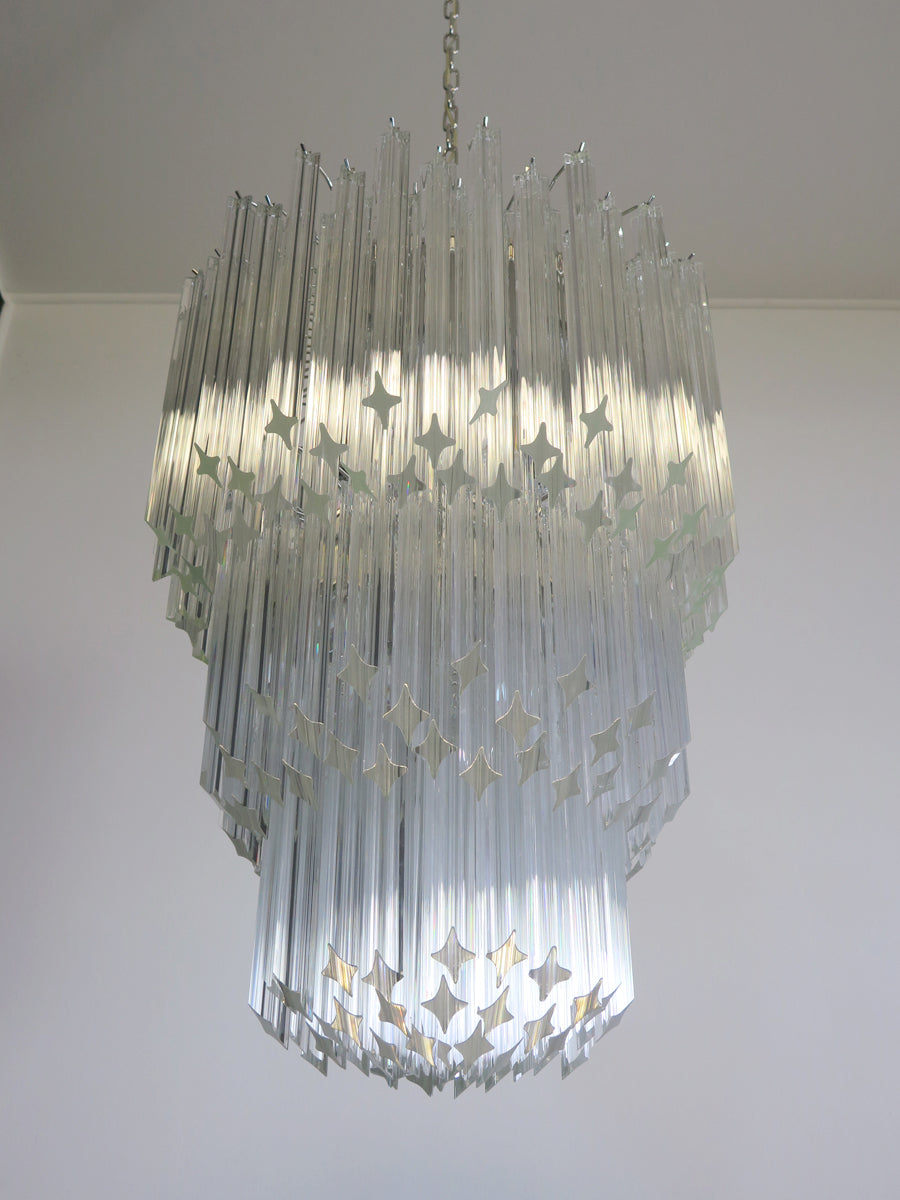 Murano Lysekrone – 184 Klare Prismeglass – detalj 2 – Murano Classics