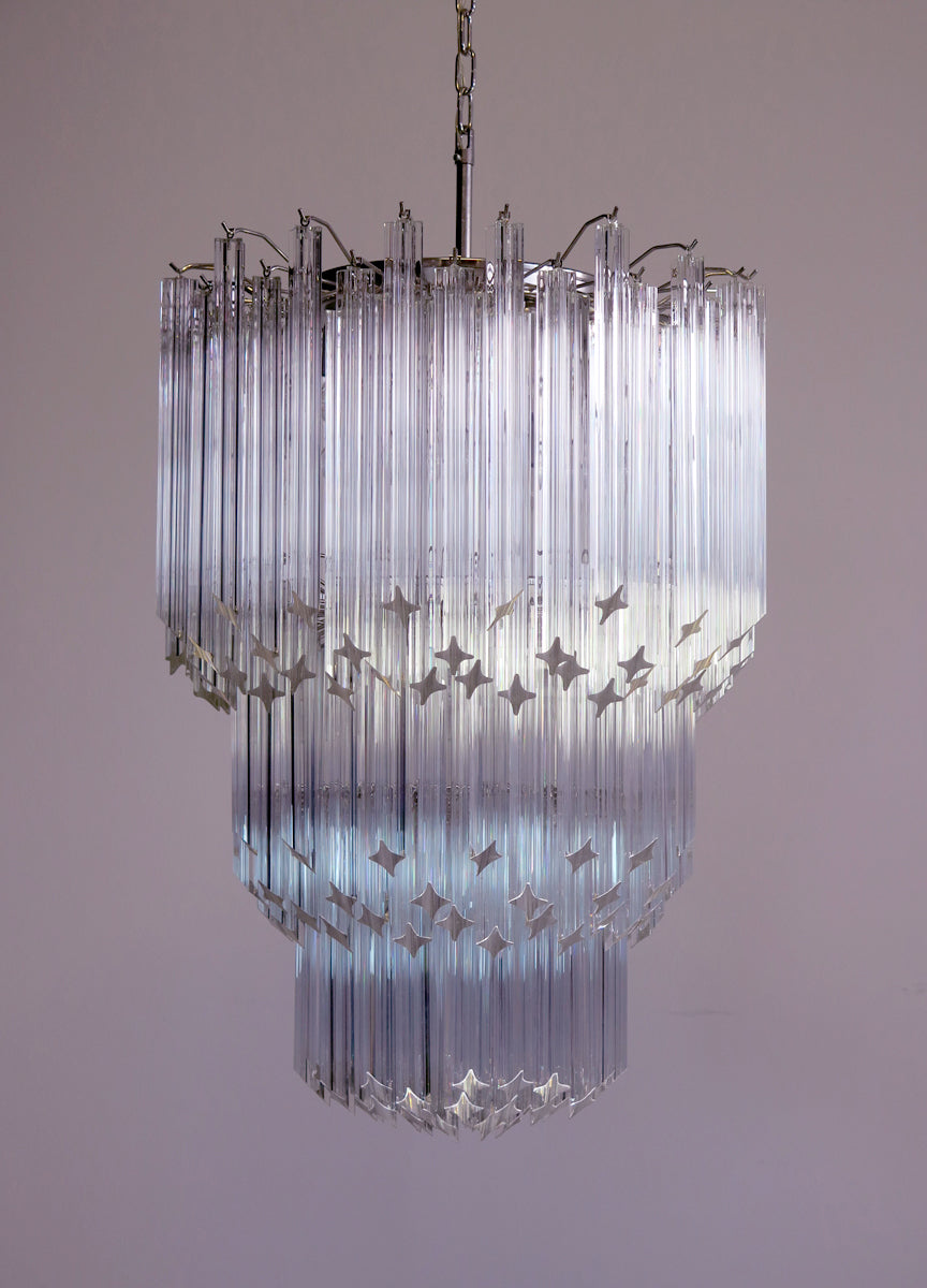 Murano Lysekrone – 184 Klare Prismeglass – Murano Classics