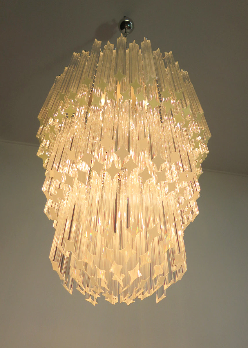 Murano Lysekrone – 184 Klare Prismeglass – detalj 1 – Murano Classics