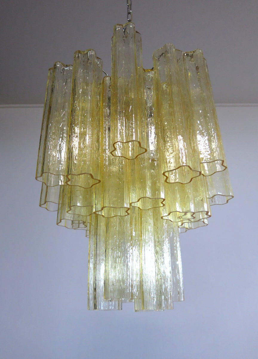 Murano Lysekrone – 30 Gule Glassrør – Murano Classics