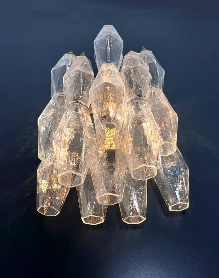 Murano Vegglampe | 16 Gull Iris Poliedriglass | 1 par