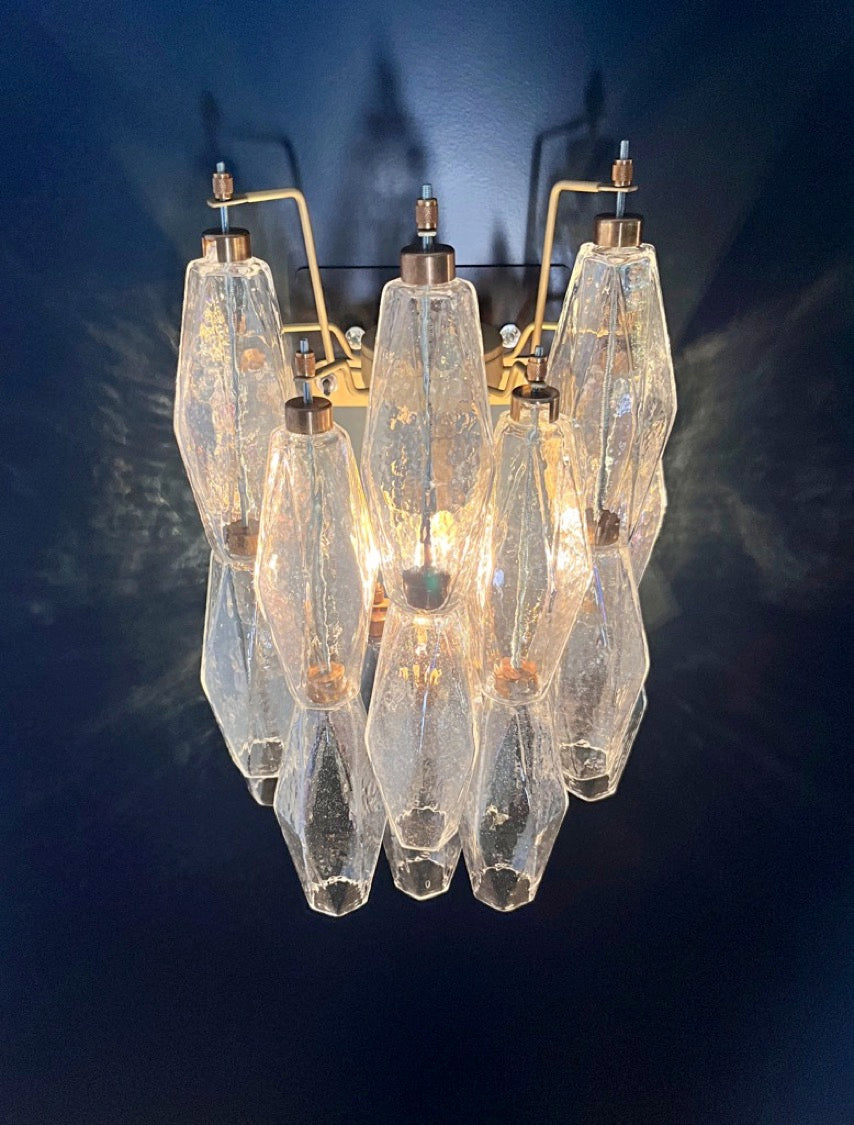 Murano Vegglampe – 16 Iris Poliedriglass – 2 stk – detalj 3 – Murano Classics