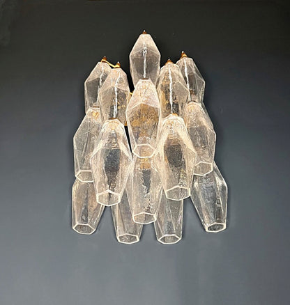 Murano Vegglampe | 16 Gull Iris Poliedriglass | 1 par