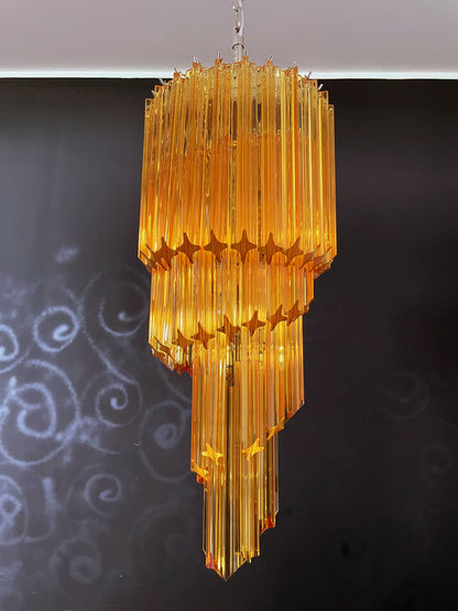 Murano Lysekrone | 54 Gule Prismeglass