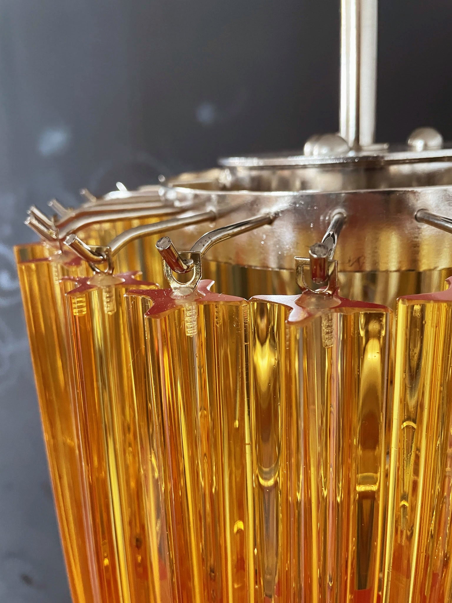 Murano Lysekrone – 54 Gule Prismeglass – detalj 11 – Murano Classics
