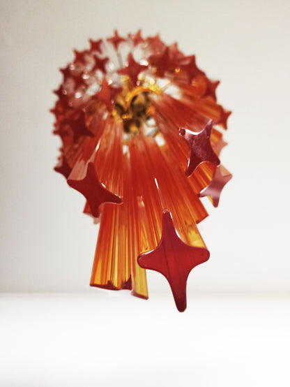 Murano Lysekrone | 54 Gule Prismeglass