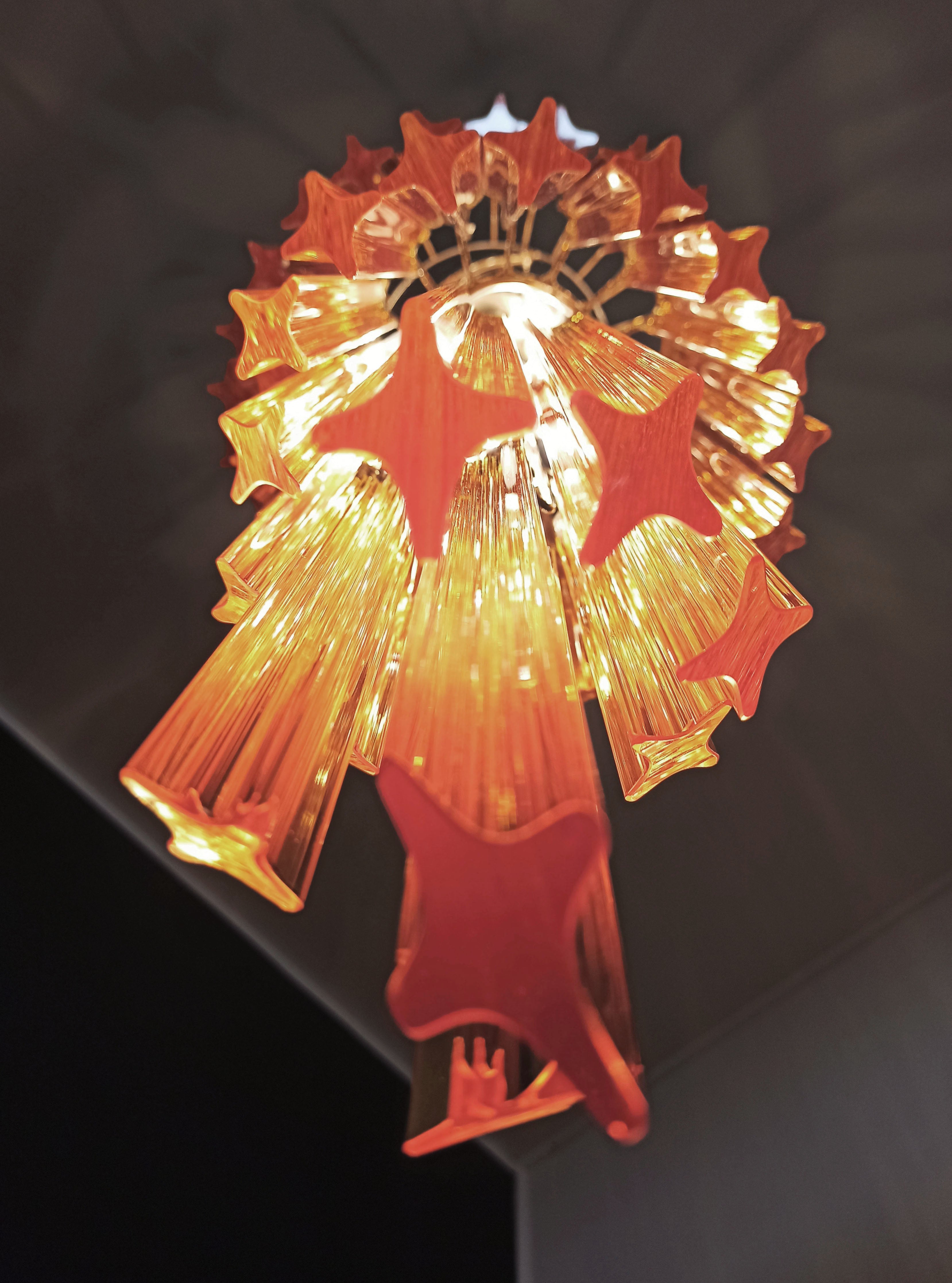 Murano Lysekrone – 54 Gule Prismeglass – detalj 10 – Murano Classics