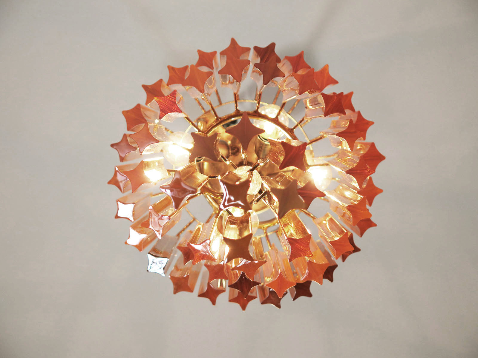 Murano Lysekrone – 54 Gule Prismeglass – detalj 1 – Murano Classics