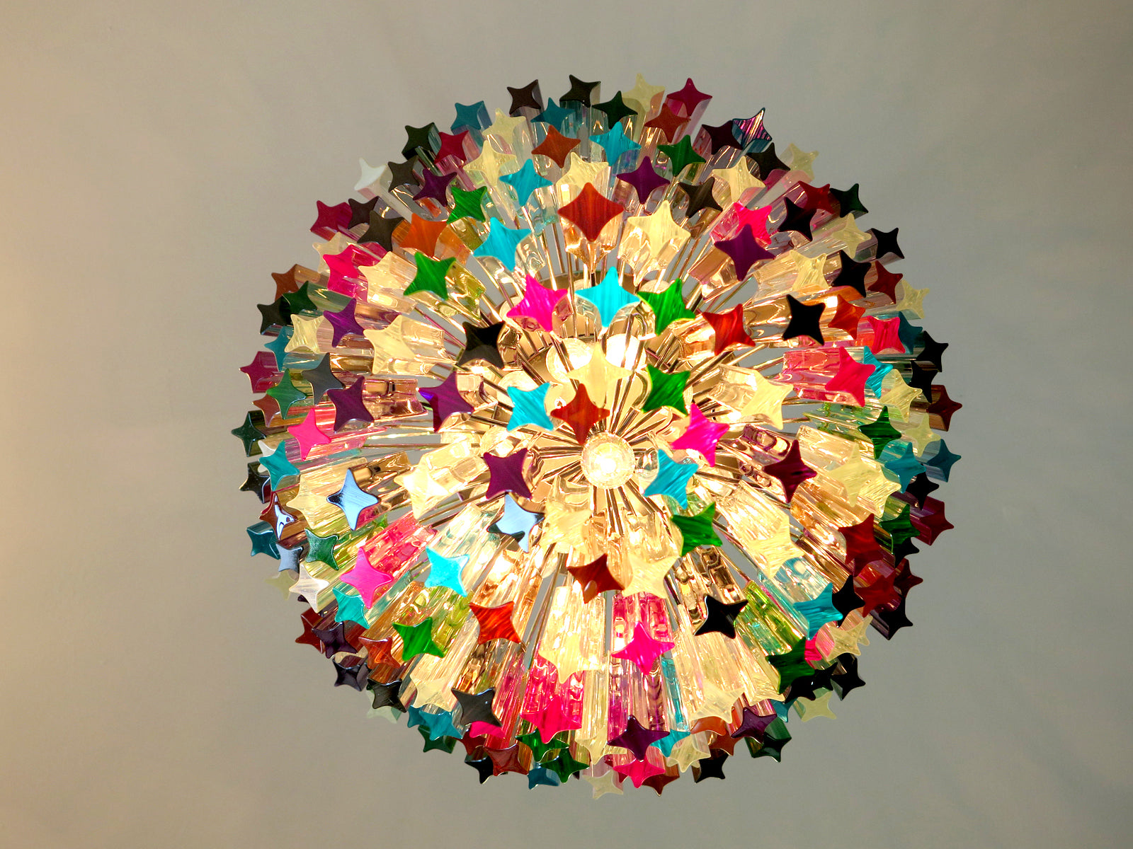 Murano Lysekrone – 184 Multifargede Prismeglass – detalj 1 – Murano Classics